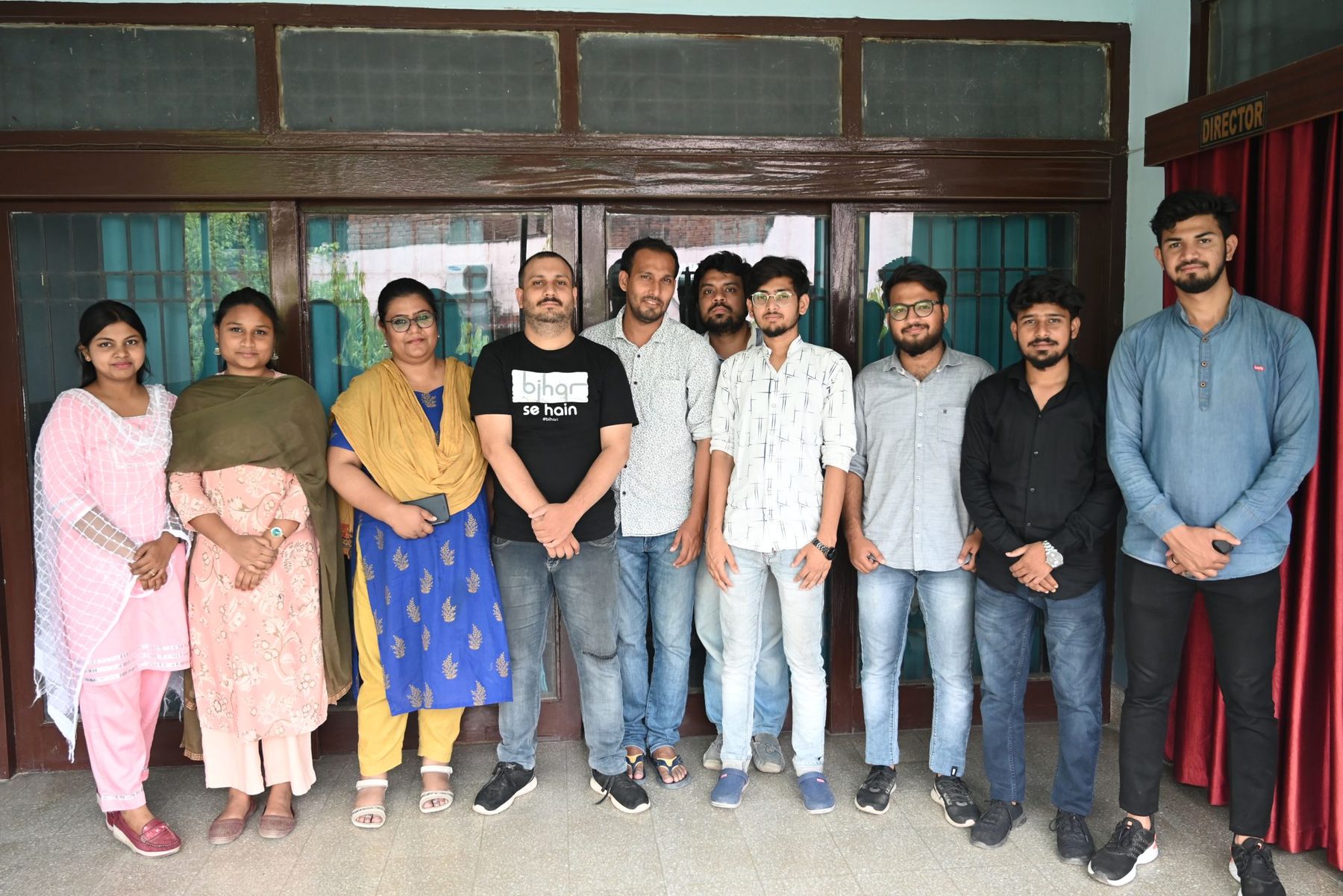 An Urooj fellowship cohort gathered together at a community hall in Bihar