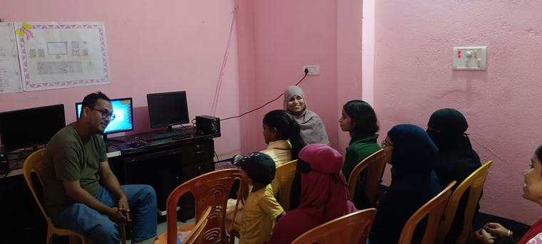 Young people listening during a centre session