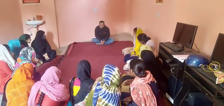 A workshop with young women at the centre