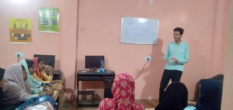 A facilitator leading a workshop