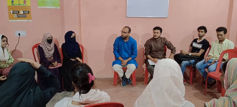 A group discussion with young people
